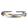 925 Sterling Silver and 14K Yellow Gold Bujukan Twisted Bangle Bracelet
