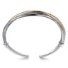 925 Sterling Silver and 14K Yellow Gold Bujukan Twisted Bangle Bracelet