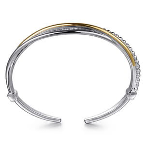 925 Sterling Silver and 14K Yellow Gold Bujukan Twisted Bangle Bracelet