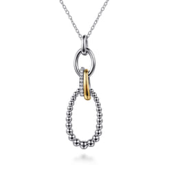 925-Sterling-Silver-and-14K-Yellow-Gold-Bujukan-White-Sapphire-Link-Pendant-Necklace1