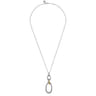 925 Sterling Silver and 14K Yellow Gold Bujukan White Sapphire Link Pendant Necklace