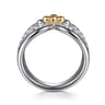 925 Sterling Silver and 14K Yellow Gold Bujukan White Sapphire Link Ring