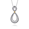 925 Sterling Silver and 14K Yellow Gold Bujukan White Sapphire Teardrop Necklace
