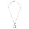 925 Sterling Silver and 14K Yellow Gold Bujukan White Sapphire Teardrop Necklace