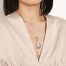 925 Sterling Silver and 14K Yellow Gold Bujukan White Sapphire Teardrop Necklace