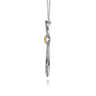 925 Sterling Silver and 14K Yellow Gold Bujukan White Sapphire Teardrop Necklace