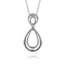 925 Sterling Silver and 14K Yellow Gold Bujukan White Sapphire Teardrop Necklace