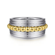 925 Sterling Silver and 14K Yellow Gold Bujukan Wide Band Ring