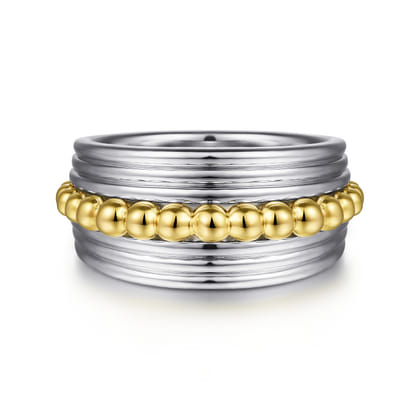 925 Sterling Silver and 14K Yellow Gold Bujukan Wide Band Ring
