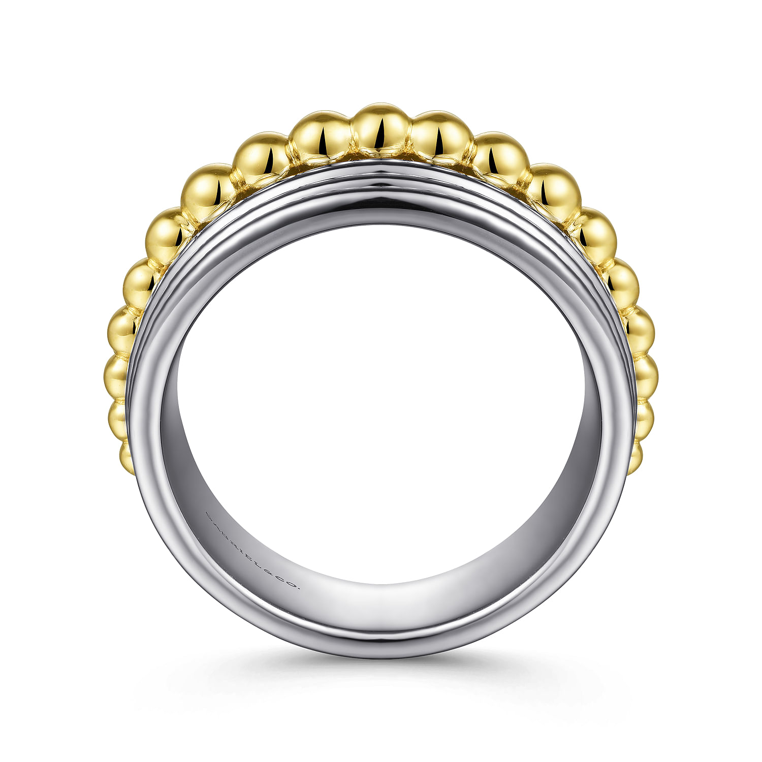 925 Sterling Silver and 14K Yellow Gold Bujukan Wide Band Ring