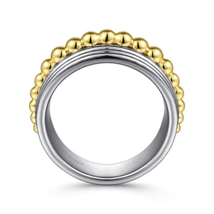 925 Sterling Silver and 14K Yellow Gold Bujukan Wide Band Ring