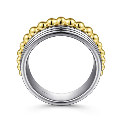 925 Sterling Silver and 14K Yellow Gold Bujukan Wide Band Ring
