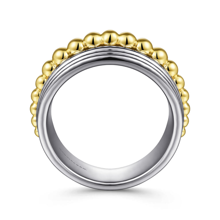 925 Sterling Silver and 14K Yellow Gold Bujukan Wide Band Ring - Shot 2