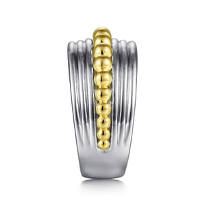 925 Sterling Silver and 14K Yellow Gold Bujukan Wide Band Ring