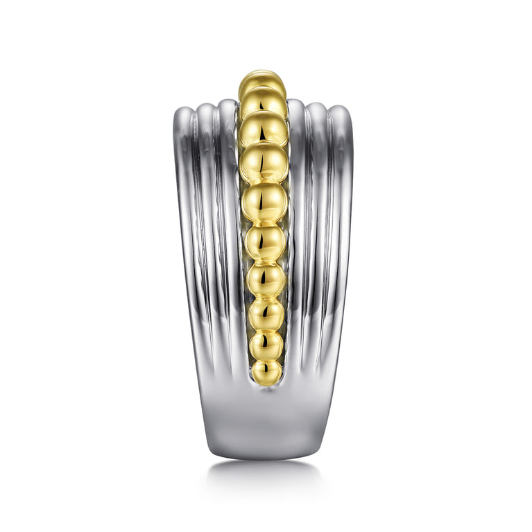 925 Sterling Silver and 14K Yellow Gold Bujukan Wide Band Ring - Shot 4