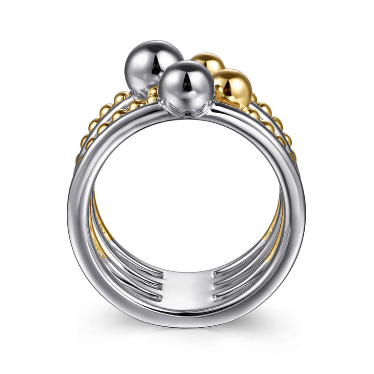 925 Sterling Silver and 14K Yellow Gold Bujukan Wide Band Ring - Shot 2