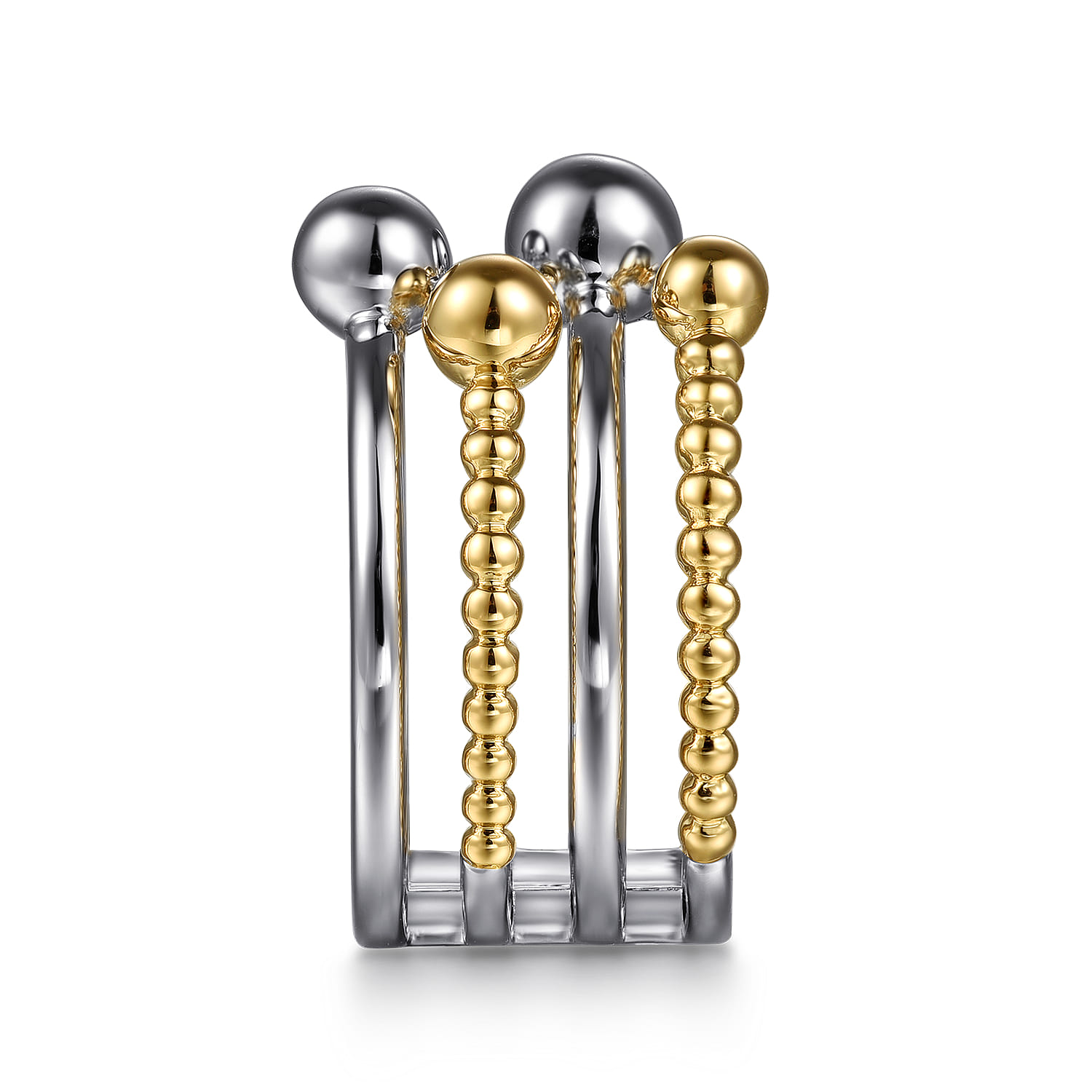 925 Sterling Silver and 14K Yellow Gold Bujukan Wide Band Ring - Shot 4