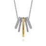 925 Sterling Silver and 14K Yellow Gold Bujukan and White Sapphire Multiple Row Pendant Necklace