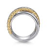925 Sterling Silver and 14K Yellow Gold Criss-Cross Ring