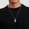 925 Sterling Silver and 14K Yellow Gold Dog Tag Pendant with Dagger