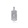 925 Sterling Silver and 14K Yellow Gold Dog Tag Pendant with Skull