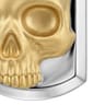 925 Sterling Silver and 14K Yellow Gold Dog Tag Pendant with Skull