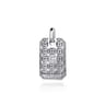 925 Sterling Silver and 14K Yellow Gold Dog Tag With Cross Pendant