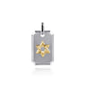 925 Sterling Silver and 14K Yellow Gold Dog Tag With Star of David Pendant