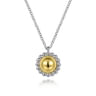 925 Sterling Silver and 14K Yellow Gold Fashion Pendant Necklace