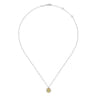 925 Sterling Silver and 14K Yellow Gold Fashion Pendant Necklace