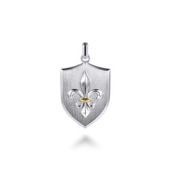 925-Sterling-Silver-and-14K-Yellow-Gold-Fleur-De-Lis-Dog-Tag-Pendant1