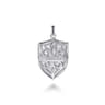 925 Sterling Silver and 14K Yellow Gold Fleur De Lis Dog Tag Pendant