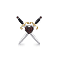 925-Sterling-Silver-and-14K-Yellow-Gold-Garnet-Dagger-Mens-Pin-With-Black-Enamel1
