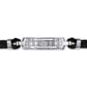 925 Sterling Silver and 14K Yellow Gold Garnet Leather with Dagger ID Bracelet