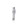 925 Sterling Silver and 14K Yellow Gold Garnet and White Sapphire Dagger Mens Pin with Black Enamel