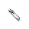 925 Sterling Silver and 14K Yellow Gold Garnet and White Sapphire Dagger Mens Pin with Black Enamel