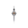 925 Sterling Silver and 14K Yellow Gold Garnet and White Sapphire Dagger Pendant With Black Enamel