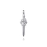 925 Sterling Silver and 14K Yellow Gold Garnet and White Sapphire Dagger Pendant With Black Enamel