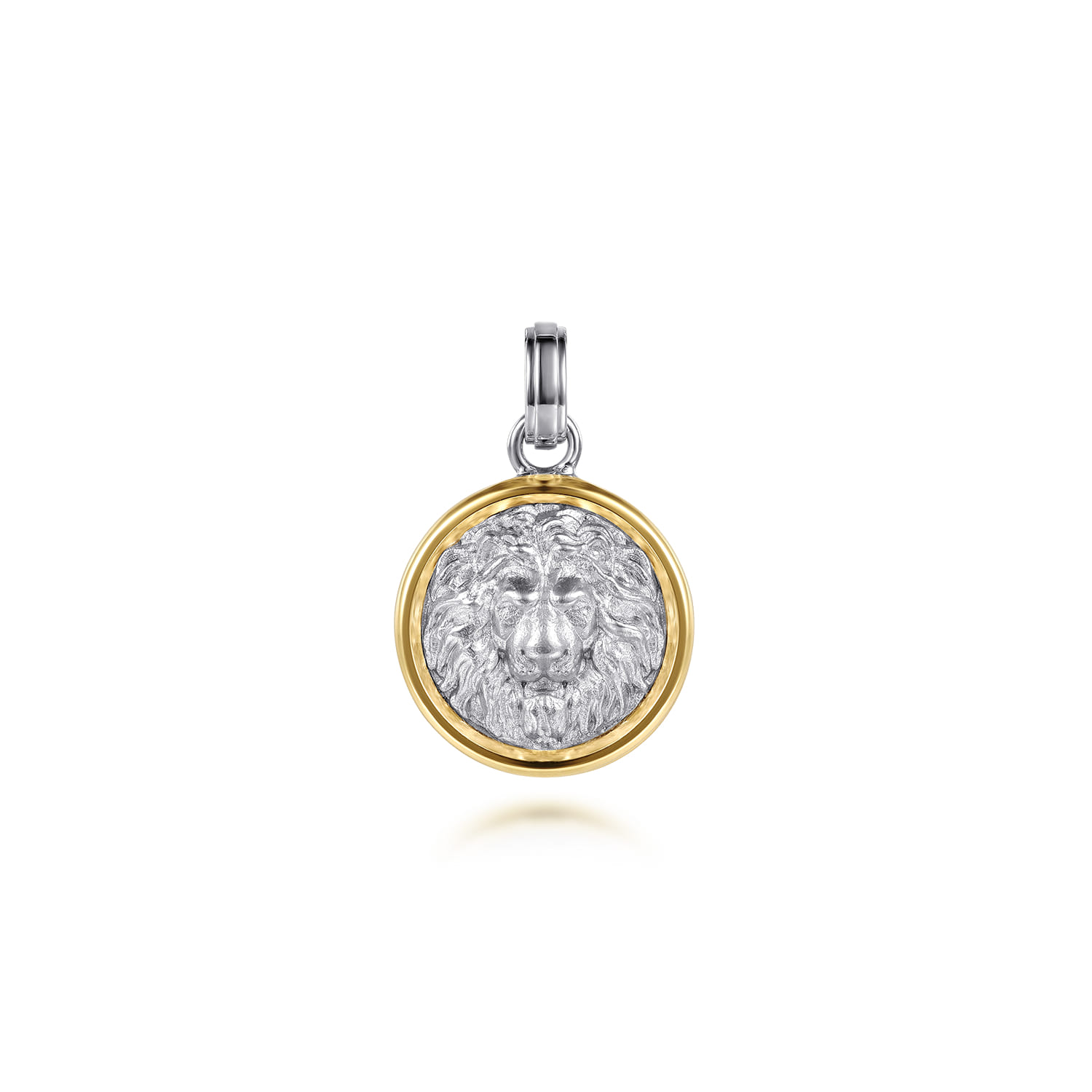 925 Sterling Silver and 14K Yellow Gold Lion Pendant - Shot 1