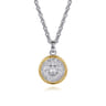 925 Sterling Silver and 14K Yellow Gold Lion Pendant
