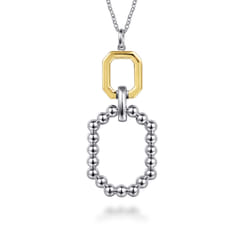 925-Sterling-Silver-and-14K-Yellow-Gold-Octagon-Bujukan-Drop-Pendant-Necklace1