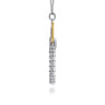 925 Sterling Silver and 14K Yellow Gold Octagon Bujukan Drop Pendant Necklace