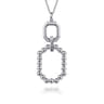 925 Sterling Silver and 14K Yellow Gold Octagon Bujukan Drop Pendant Necklace