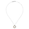 925 Sterling Silver and 14K Yellow Gold Rope Pendant Necklace-Bujukan
