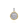 925 Sterling Silver and 14K Yellow Gold Skull Pendant