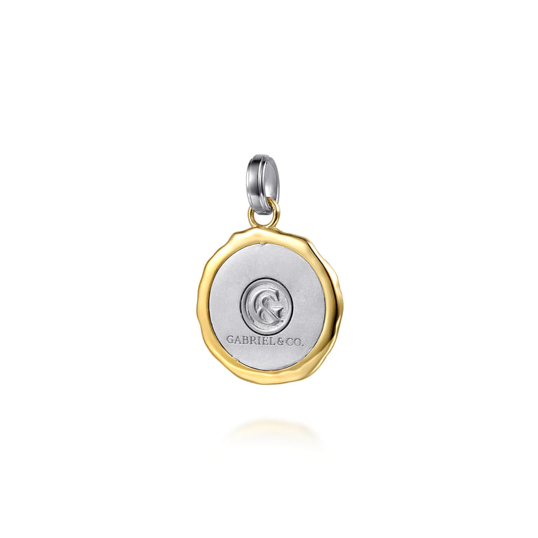 925 Sterling Silver and 14K Yellow Gold Skull Pendant - Shot 2