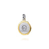 925 Sterling Silver and 14K Yellow Gold Skull Pendant