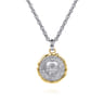 925 Sterling Silver and 14K Yellow Gold Skull Pendant