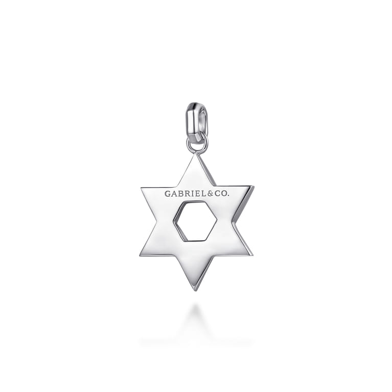 925 Sterling Silver and 14K Yellow Gold Star of David Pendant - Shot 2
