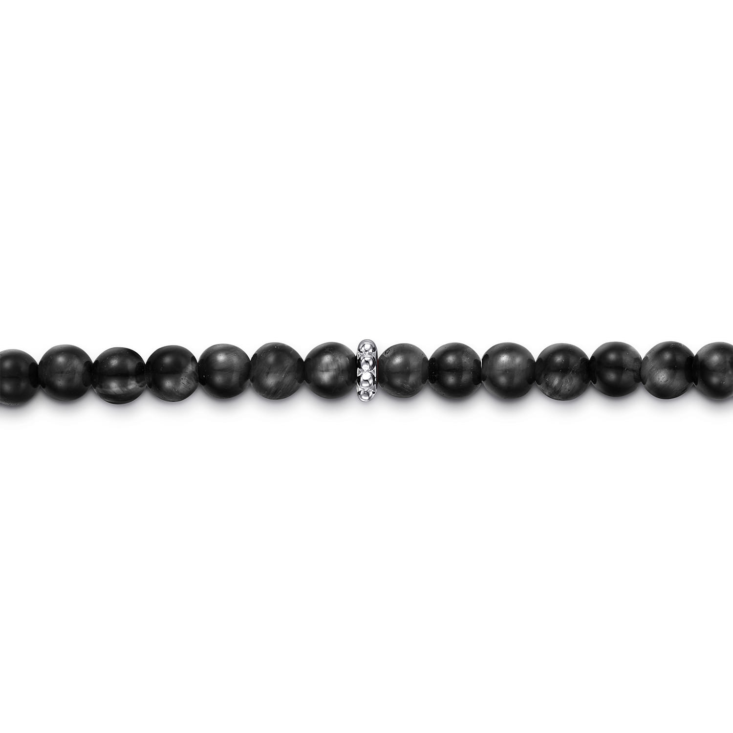 925 Sterling Silver and 4mm Black Onyx Beaded Bracelet - Shot 2